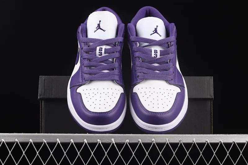 All categories Air Jordan Jordan series basketball shoes Air Jordan 1 Low Air Jordan AJ1 Low AJ1 Joe 1 white and purple low-top cultural leisure sports basketball shoes DC0774-500
